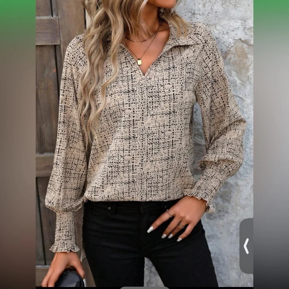 SHEIN LUNE Women'S Lantern Sleeve Long Sleeve Shirt size XL new without … - Picture 5 of 14